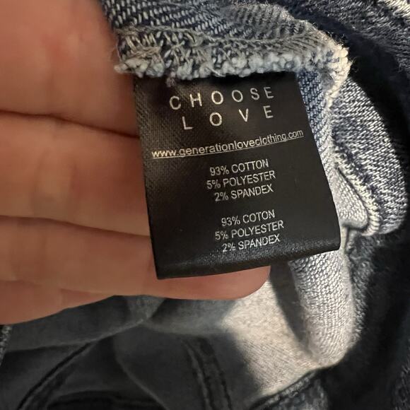 Generation Love Denim Jacket M Puff Sleeve Raw Hem - Picture 11 of 11